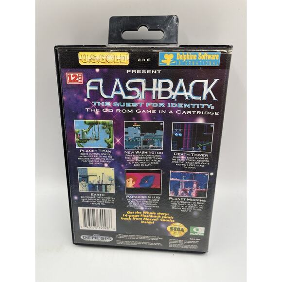 Flashback: The Quest for Identity (Sega Genesis, 1993) With Box Tested & Works - Picture 2 of 10